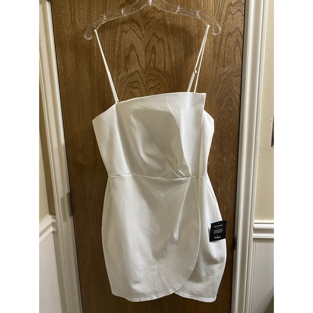 NEW Lulus Drinks On Me White Strappy Layer Dress XL Wrap Style Cocktail Wedding